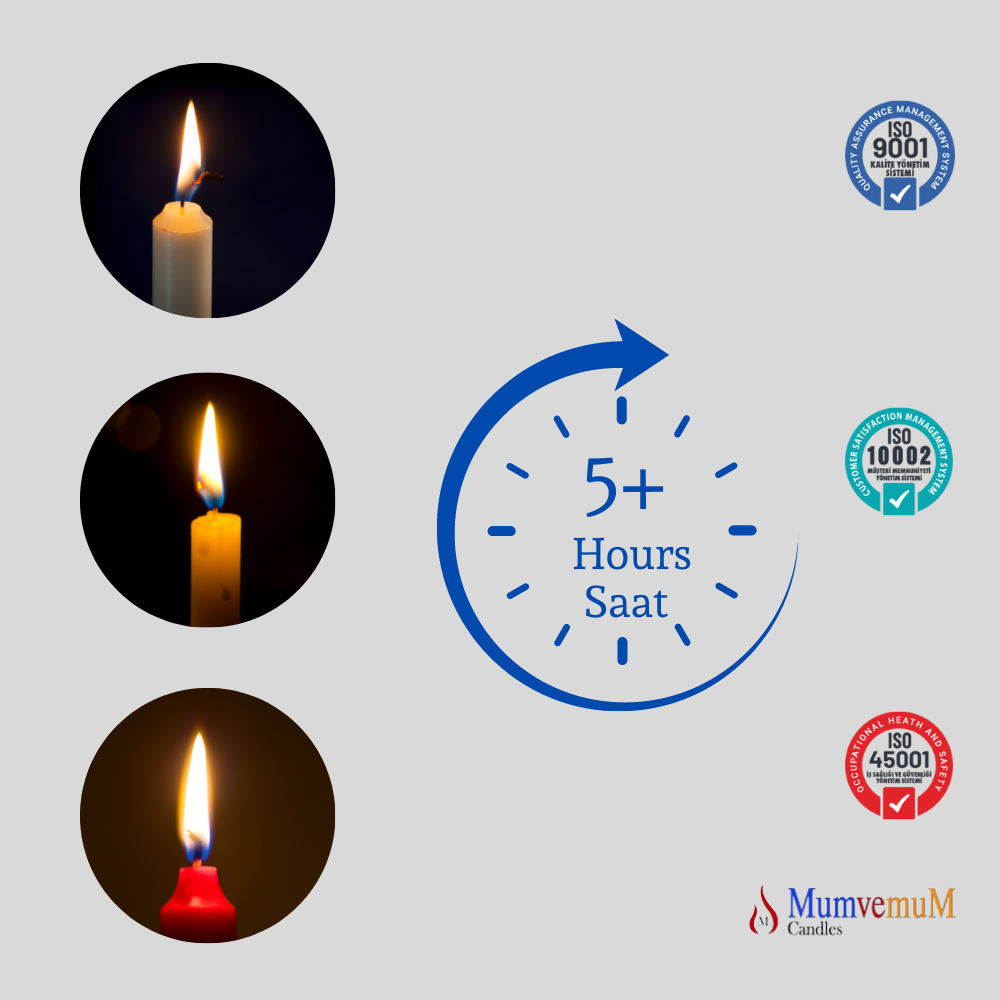 4 Lü Siyah Fener Şamdan Mum - Görsel 3