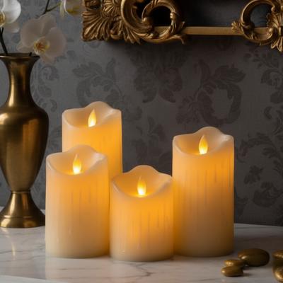 4 Lü  Akan Model Hareket Alevli Set Mum