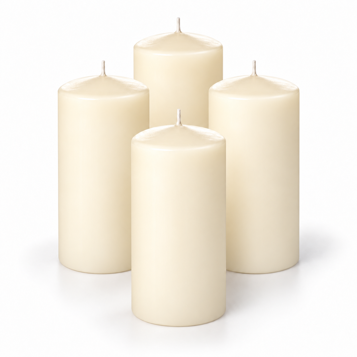 4 Lü Paket 5x10 Krem Kütük Mum