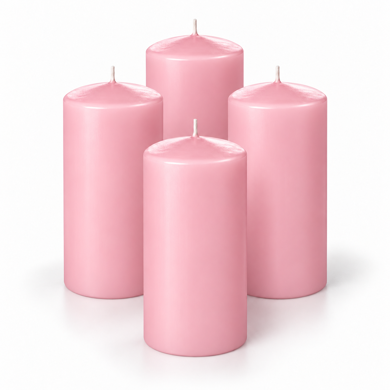 4 Lü Paket 5x10 Pembe Kütük Mum 