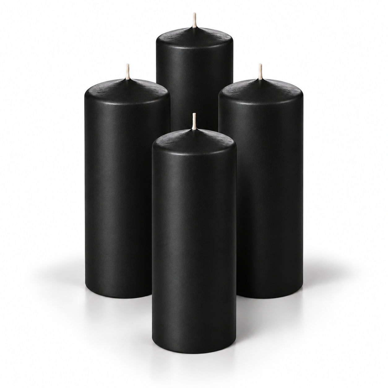 4 Lü Paket 5x12 Siyah Kütük Mum 