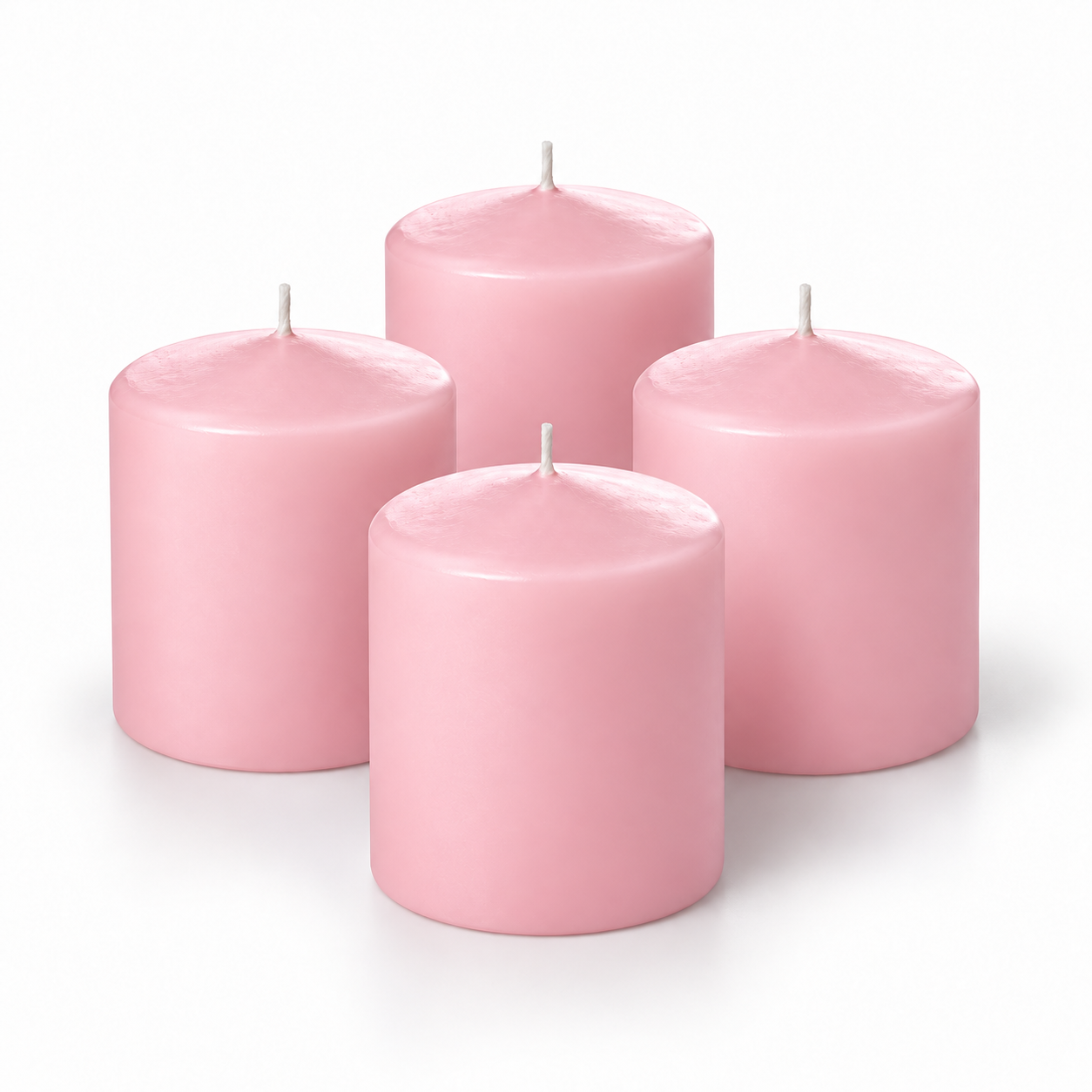 4 Lü Paket 5x6 Pembe Kütük Mum