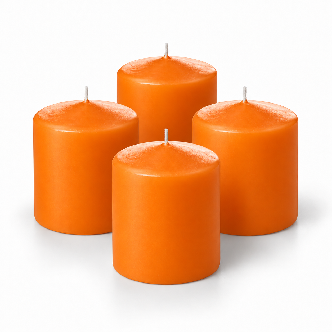 4 Lü Paket 5x6 Turuncu Kütük Mum