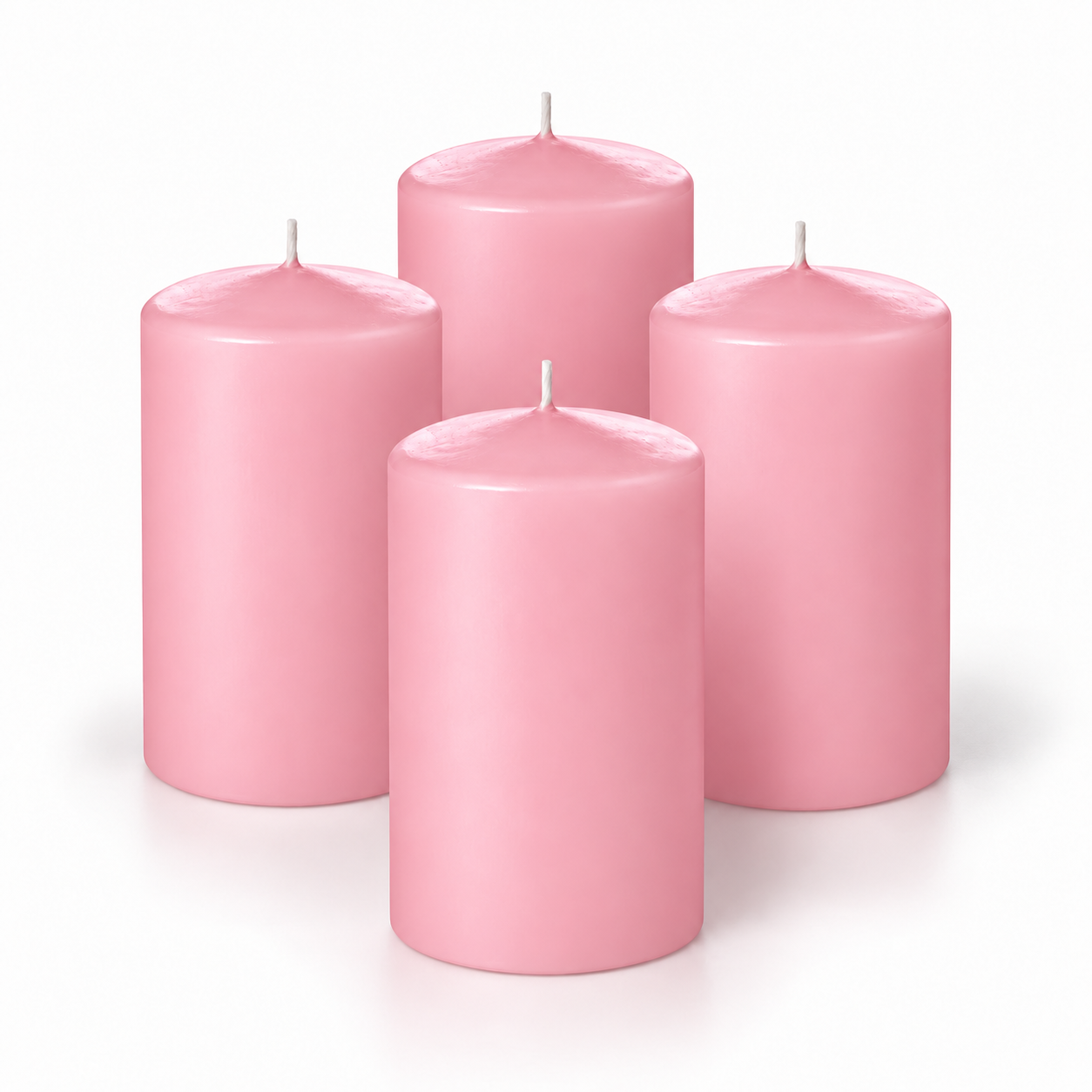 4 Lü Paket 5x8 Pembe Kütük Mum 