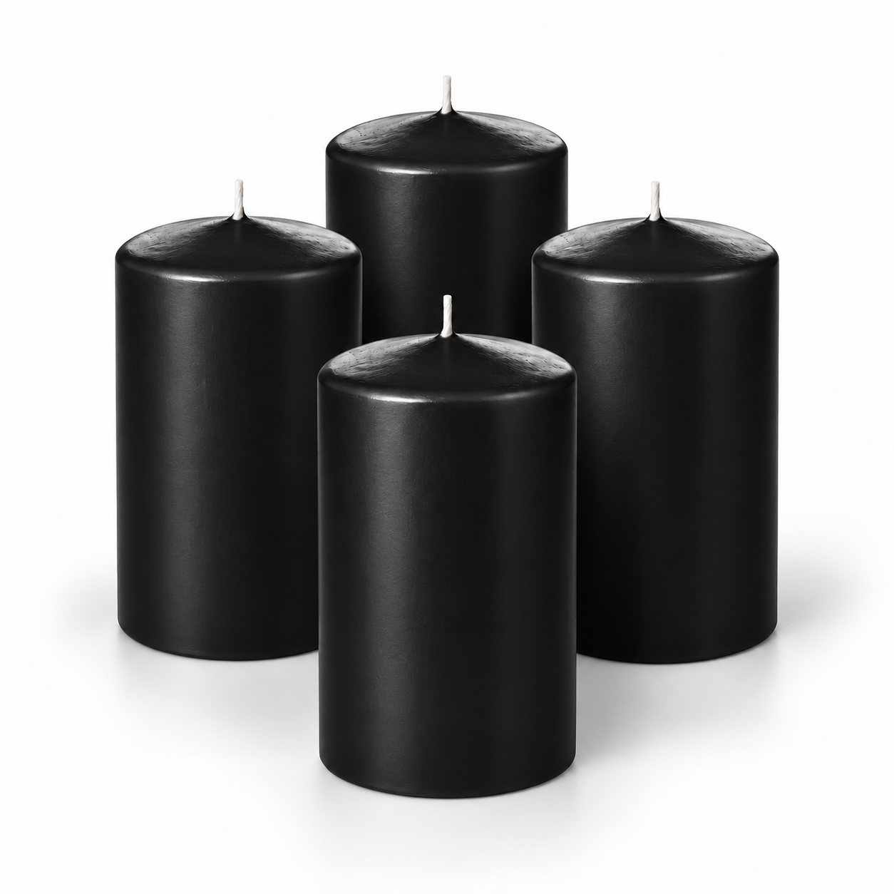4 Lü Paket 5x8 Siyah Kütük Mum