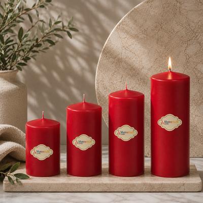 4 Lü Set Mum Kırmızı Çap :5 cm