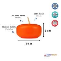 48 Lı Turuncu Suda Yüzen Mum