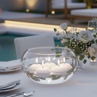 48 Lı Beyaz Yüzen Mum 