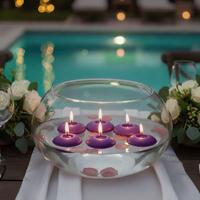 48 Lı Mor Yüzen Mum 