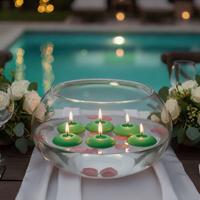 48 LıYeşil Suda Yüzen Mum