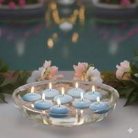 50'li Paket 3.5 cm Açık Mavi Yüzen Mumlar