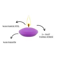 50'li Paket 3.5 cm Mor Yüzen Mumlar