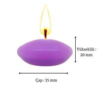 50'li Paket 3.5 cm Mor Yüzen Mumlar