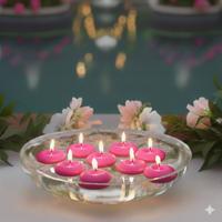 50'li Paket 3.5 cm Açık Pembe Yüzen Mumlar