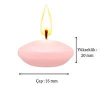 50'li Paket 3.5 cm Açık Pembe Yüzen Mumlar