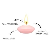50'li Paket 3.5 cm Açık Pembe Yüzen Mumlar