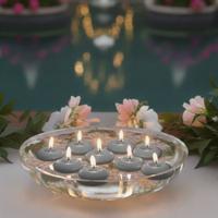 50'li Paket 3.5 cm Gri Yüzen Mumlar