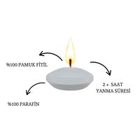 50'li Paket 3.5 cm Gri Yüzen Mumlar