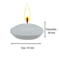 50'li Paket 3.5 cm Gri Yüzen Mumlar