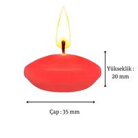 50'li Paket 3.5 cm Kırmızı Yüzen Mumlar