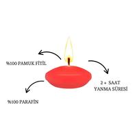 50'li Paket 3.5 cm Kırmızı Yüzen Mumlar