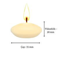 50'li Paket 3.5 cm Krem Yüzen Mumlar