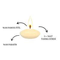 50'li Paket 3.5 cm Krem Yüzen Mumlar
