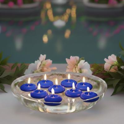 50'li Paket 3.5 cm Mavi Yüzen Mumlar
