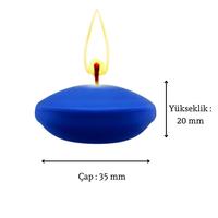 50'li Paket 3.5 cm Mavi Yüzen Mumlar