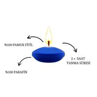 50'li Paket 3.5 cm Mavi Yüzen Mumlar