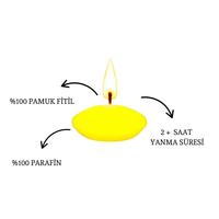 50'li Paket 3.5 cm Sarı Yüzen Mumlar