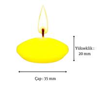 50'li Paket 3.5 cm Sarı Yüzen Mumlar