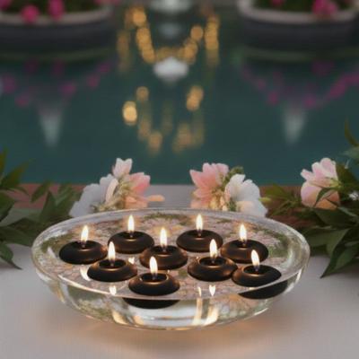 50'li Paket 3.5 cm Siyah Yüzen Mumlar