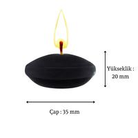 50'li Paket 3.5 cm Siyah Yüzen Mumlar