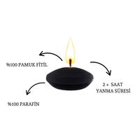 50'li Paket 3.5 cm Siyah Yüzen Mumlar