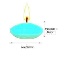 50'li Paket 3.5 cm Turkuaz Yüzen Mumlar