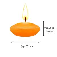 50'li Paket 3.5 cm Turuncu Yüzen Mumlar