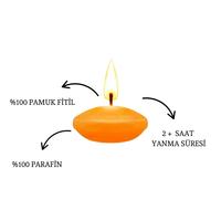 50'li Paket 3.5 cm Turuncu Yüzen Mumlar