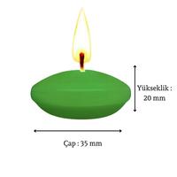 50'li Paket 3.5 cm Yeşil Yüzen Mumlar
