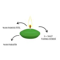 50'li Paket 3.5 cm Yeşil Yüzen Mumlar
