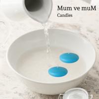 50 Li Çap 3,5 cm Açık Mavi Yüzen Mum 