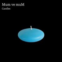 50 Li Çap 3,5 cm Açık Mavi Yüzen Mum 
