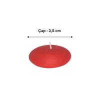 50 Li Çap 3,5 cm Kırmızı Yüzen Mum 