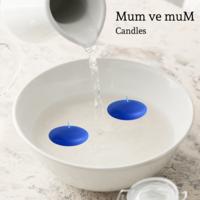 50 Li Çap 3,5 cm Mavi Yüzen Mum 