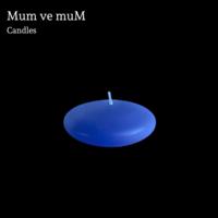 50 Li Çap 3,5 cm Mavi Yüzen Mum 