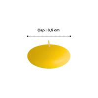 50 Li Çap 3,5 cm Sarı Yüzen Mum 