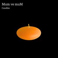 50 Li Çap 3,5 cm Turuncu Yüzen Mum 