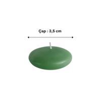 50 Li Çap 3,5 cm Yeşil Yüzen Mum 