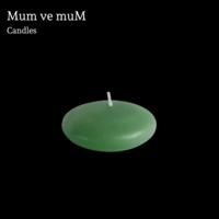 50 Li Çap 3,5 cm Yeşil Yüzen Mum 