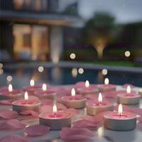 50 Li Gül Kokulu Pembe Tealight Mum